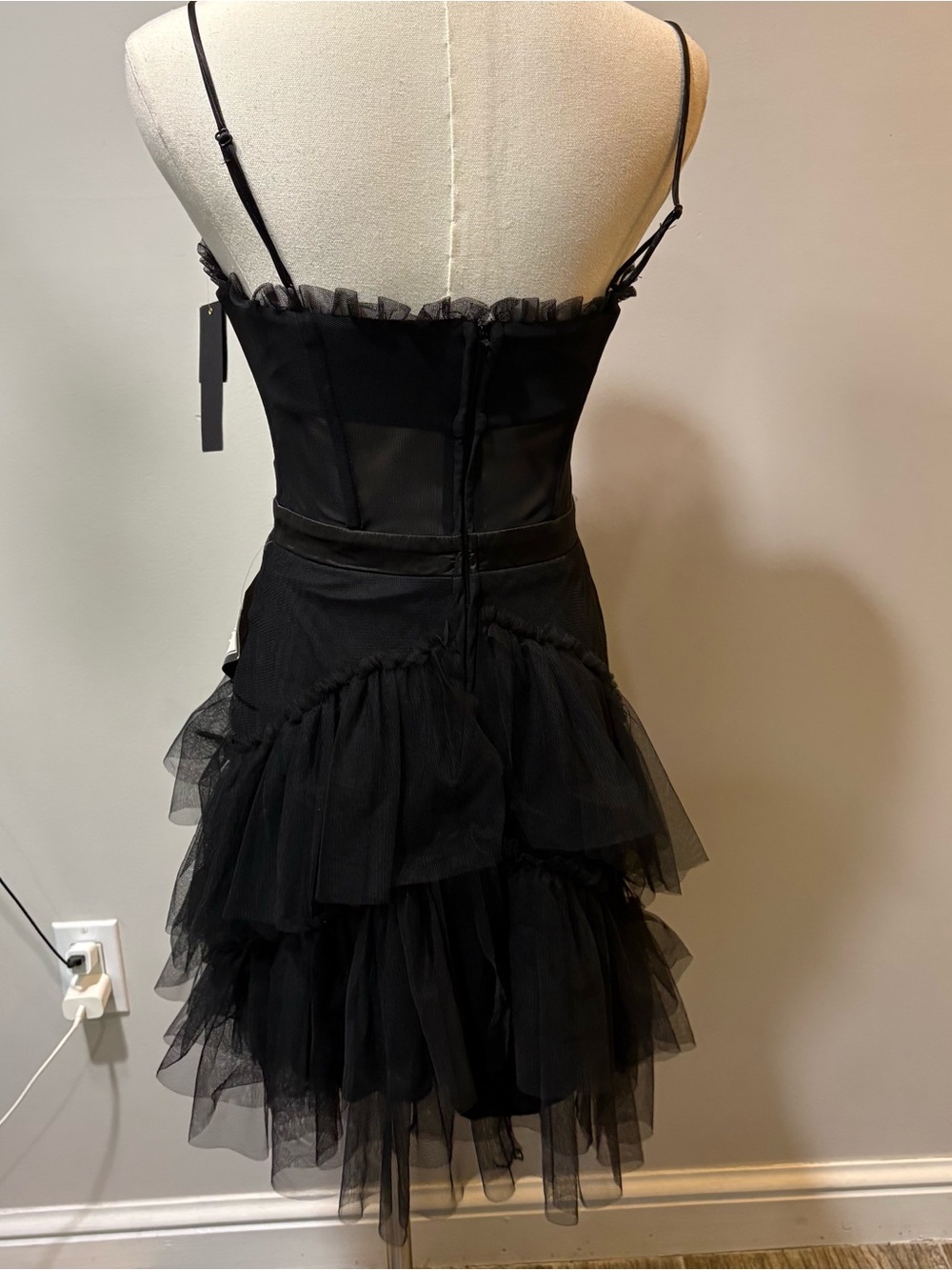 City Studio Black Juniors' Tiered Tulle Asymmetrical Party Dress Sz 3 Whimsigoth - Picture 5 of 15